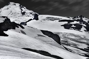 Foto auf Acrylglas Black and white glacier crevasses. Mt Baker, Washington State. Pacific rim. USA © aquamarine4