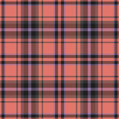 Plaid seamless pattern. Check fabric texture. Vector textile print.