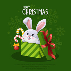 Happy chinese new year gong xi fa cai, year of the rabbit, hare, bunny zodiac sign, flower and asian elements with gold paper cut style on red color Background.