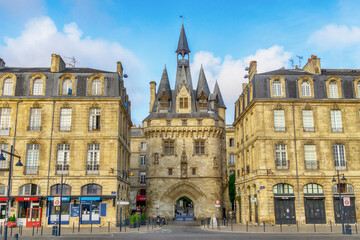 Fototapeta na wymiar Porte Cailhau gate of Bordeaux, France