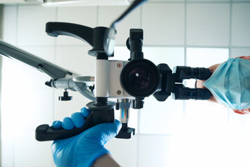 Endodontist conducting dental exam using modern diagnostic equipment