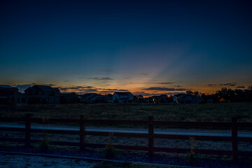 Remarkable sunrise with visible sun rays from Colorado, USA
