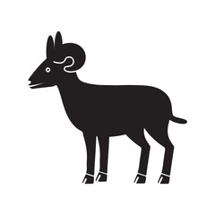 Animal wild ram sheep icon | Black Vector illustration |