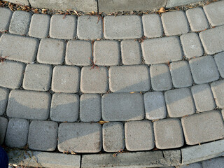 paving slabs laid out in a semicircle, close-up as a texture for a background