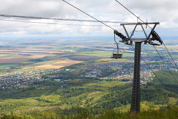 Ski lift to the Mount Tserkovka, Belokurikha, Altai Krai, Russia
