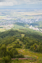 Fototapeta na wymiar Belokurikha. The view of the city from the Mount Tserkovka