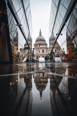 Reflection of St. Pauls Cathedral in London