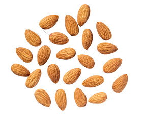 almonds isolated on transparent background,