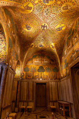 Palermo, Sicily - July 6, 2020: Interior of the Palatine Chapel of Palermo in Sicily, Italy