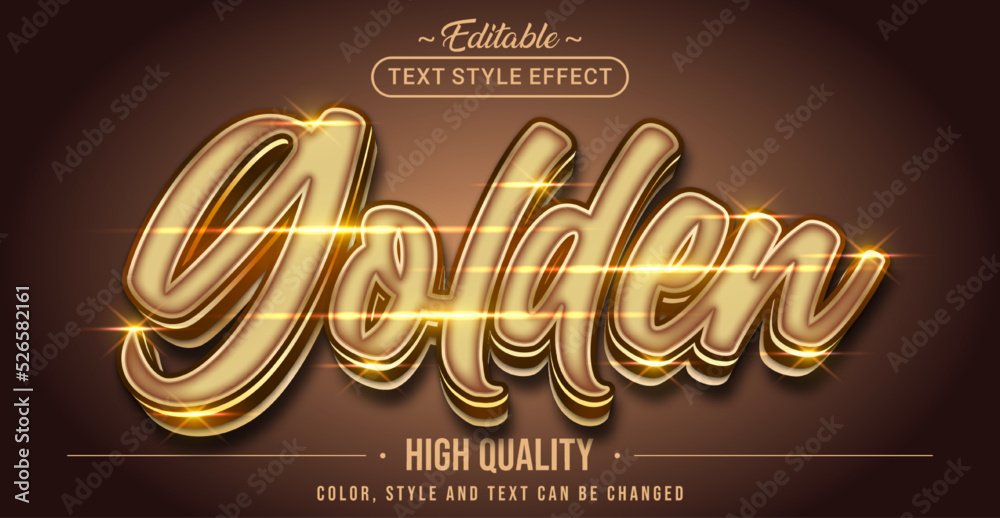 Poster Editable text style effect - Golden text style theme.