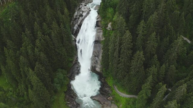 Austria's largest waterfall, the Krimml Waterfalls, Europe