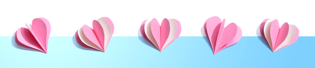 Valentines day or Appreciation theme with paper craft hearts