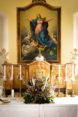 Altar of the catholic chapel