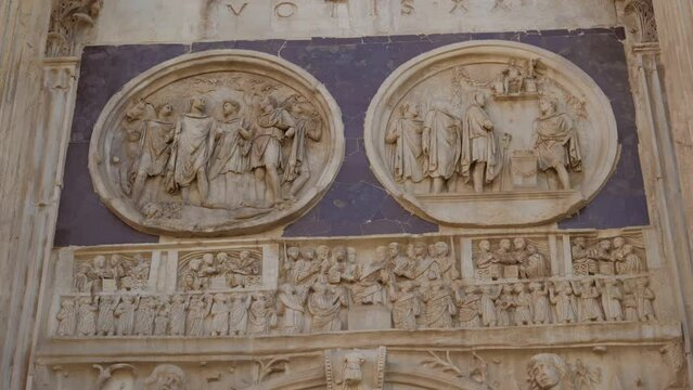 The ancient Triumphal Arch of Constantine that represent victory in Rome, Italy