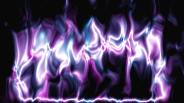 Abstract visualization of neon purple flame or smoke particle effect, motion, simple animation, 3d rendered, computer generated