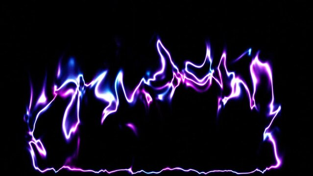 Abstract visualization of neon purple flame or smoke particle effect, motion, simple animation, 3d rendered, computer generated