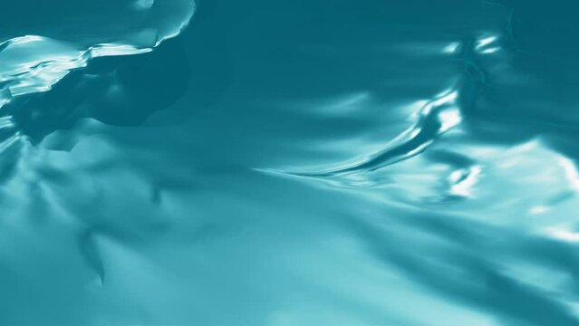 Abstract visualization of blue water waves, motion background, floating particles, light, transparency, simple animation, 3d rendered, computer generated