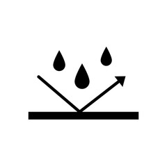 Waterproof, hydrophobic, material with drops - vector icon	