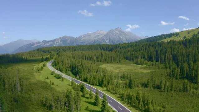 Road above Koenigsleiten in the Zillertal Alps, Austria