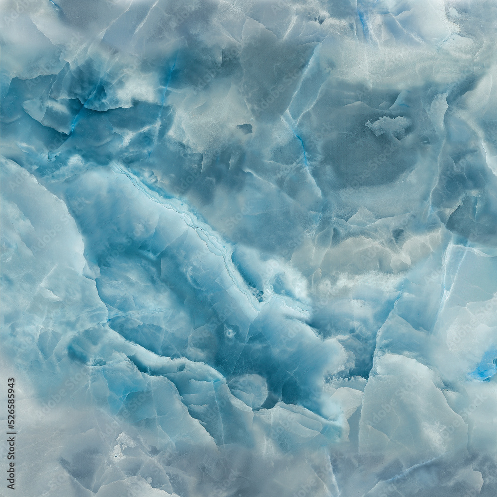 Wall mural Blue onyx marble texture, abstract background