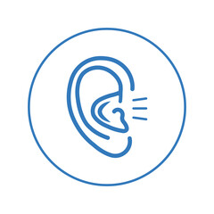 Deaf person hearing problem ear icon | Circle version icon |