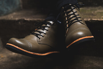 botas zapatos de cuero mujer con suela de goma