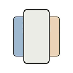 Modern Flat Vector Smartphones, Isolated on White Background