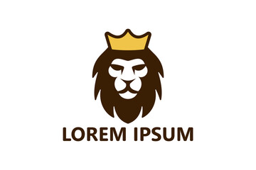King lion logo template design vector