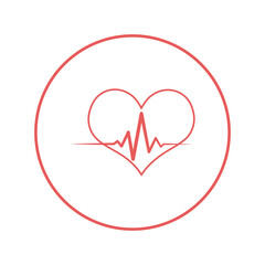 Medical patient heart ecg icon | Circle version icon |