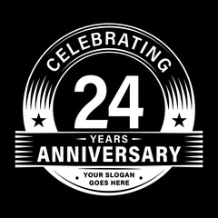 Obraz premium 24 years anniversary celebration design template. 24th logo vector illustrations. 