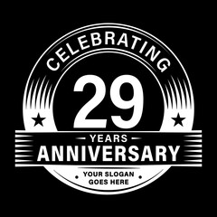 29 years anniversary celebration design template. 29th logo vector illustrations.
