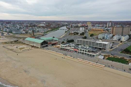 Aerial View Of An Ocean City New Jersey Shore Beaches Near Absury Park