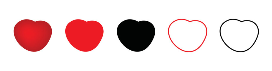 Red and Black Hearts Icon