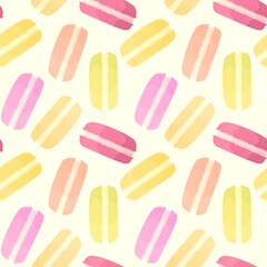 Macaroons cartoon seamless candy cake pattern for wrapping and kids clothes print and fabrics and kitchen textiles