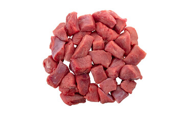 Beef red stew meat pieces isolated transparent png