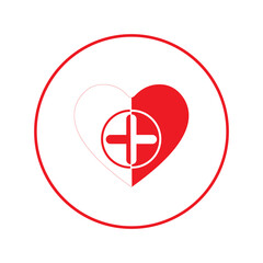 Hospital doctor love heart icon | Circle version icon |