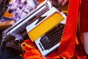 Retro vintage typewriter on the table