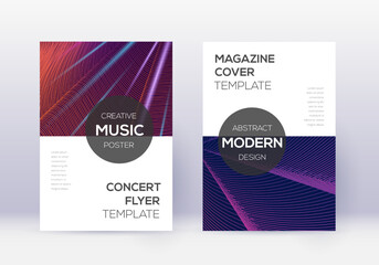 Modern cover design template set. Violet abstract