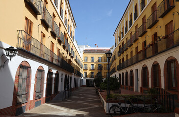 Fototapeta na wymiar Charming refreshed side streets of Seville
