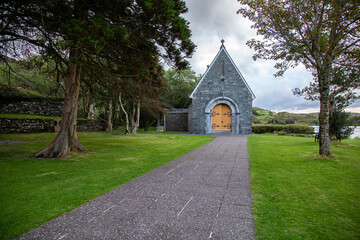 Fototapeta na wymiar Church at Gougane Barra National Park, County Cork, Ireland