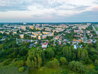 View at Pabianice city from a drone - obrazy, fototapety, plakaty