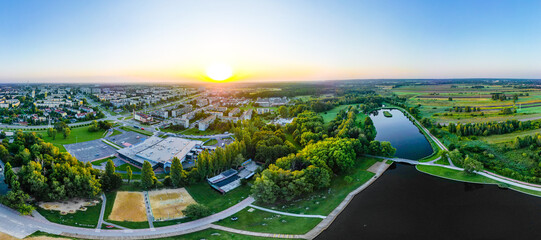 View at Pabianice city from a drone	