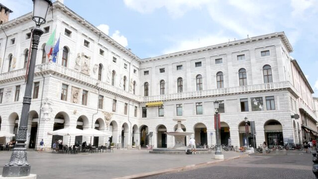 Padua, Italy, the fountain of Piazza of the Erbe square