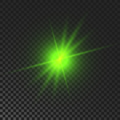 Green glowing sparkling star