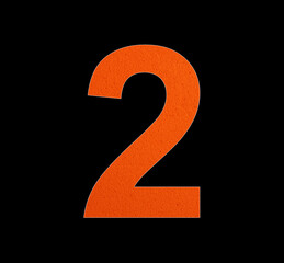 Number 2 on eva rubber background - Black background