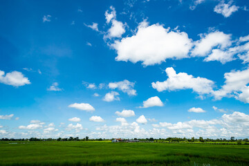 Panorama blue sky with white soft clouds. landscape image of blue sky and thin clouds.
