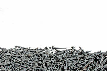 white background nails copy space steel pile studio construction sales working building materials...
