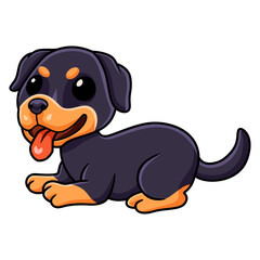Cute little rottweiler dog cartoon