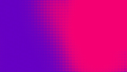 Dots halftone purple pink color pattern gradient texture with technology digital background. Pop art comics with nature graphic design.