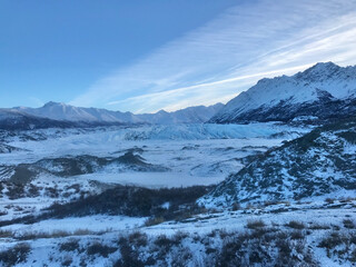 snow covered mountains
